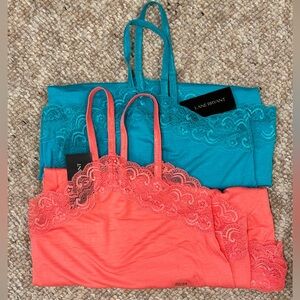 NWT Lane Bryant Set of Two Lace Strap Tank Tops Size 22/24